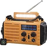 Tragbare Solar Radio, Notfall Radio mit Kurbel, Dynamo Wetter AM/FM/SW...