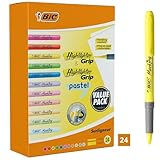 BIC Highlighter, Textmarker, 24er Pack, in verschiedenen Farben inkl. Pastell,...