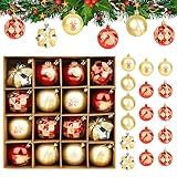 16 Stück Weihnachtskugeln, 6cm Christbaumkugeln, Weihnachtskugeln Plastik mit...