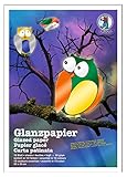 Ursus 8240099 - Glanzpapier gummiert, Bastelmappe mit 10 Blatt in verschiedenen...