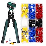 Crimpzange Kabelschuhe Set mit Ratschenfunktion, Profi Crimpzange für...