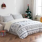 Tokokimo Weihnachts Bettwäsche 200x200 - Zarte und lustige Elch und...