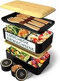 Umami Alles-in-Einem 1200ml Bento Box Lunchbox für Erwachsene, 1 Soßentöpfe &...
