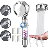 Propeller-Duschkopf, 3 Modi, einstellbar, Hochdruck-Wasserspar-Dusche mit 4...