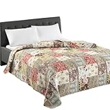 Delindo Lifestyle Tagesdecke Patchworkdecke Dakota im Vintage Design, Doppelbett...