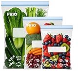 FRIO Gefrierbeutel mit Zip 65 Stück 3 Größen (S/M/L, 2/4/6 L), luftdicht,...