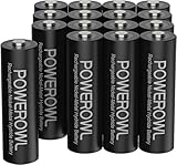 POWEROWL Akku AA 2800mAh AA Akku Wiederaufladbare 16 Stück (Geringe...