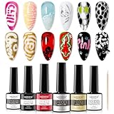 MIZHSE UV Nagellack Set 5 Farben für Nail Art UV Gel Poking Gel für Nägel,...