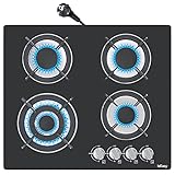 Glas Gaskochfeld, IsEasy 4 Flammig mit Automatischer Thermoelementschutz, Einbau...