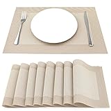 SueH Design Gewebte Platzsets Tischsets 8er Set Vinyl Hitzebeständig...