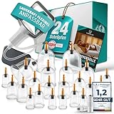 KURGLAS Schröpfgläser mit Vakuumpumpe [24 Stück] - Medizinische Schröpfen...