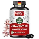 Astaxanthin Hochdosiert - 180 Vegane Astaxanthin Kapseln (Softgels): 6 Monate...