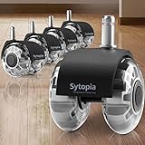 Sytopia Bürostuhl Rollen 11mm x 22 mm, 5er Set Rollen für Bürostühle, Super...