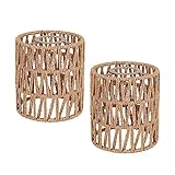 2x Boho Rattan Lampenschirm Hängelampe Stehlampe Papierlampenschirm...