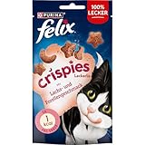 FELIX Crispies Katzensnack, Knusper-Leckerlie mit Lachs-und Forellengeschmack,...