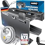 MASKO® Anhängerschloss mit Stecksystem für Angekoppelte & Abgekoppelte...