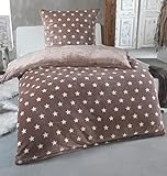 MALIKA Warme Winter Plüsch Sterne Wende-Bettwäsche Nicky-Teddy 'Cashmere...