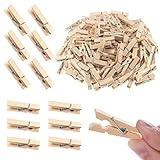 100 Stück Natur Kleine Holzklammern, Deko Wäscheklammern Mini, Natürliche...