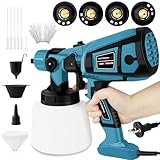 Farbsprühsystem Elektrisches,1400ML HVLP Lackierpistolemit 4 Vollmessingdüsen...