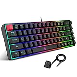 Snpurdiri 60% Prozent Gaming-Tastatur, ergonomische kleine Mini-Gaming-Tastatur,...