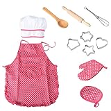 NIWWIN Chef Set Kinder Schürzen, 11 Stücke Kinder Kochen Spielen Küche...