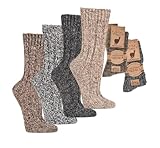 FEINSCHÖN 2 Paar Alpaka Socken | 100% Naturfasern | Superweich (39-42, Beige/Braun)