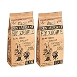 Favorit Grill-Holzkohle 12 kg (aus reinem Laubholz, extra große Körnung,...