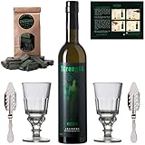 Absinth Set Strong68 | Original Absinth mit Wermut/Thujon | 2x Absinth Gläser /...