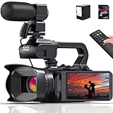 Videokamera 6K Camcorder 64MP 18X Digitalzoom Vlogging Kamera mit IR Nachtsicht...