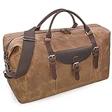 Reisetaschen Herren Leder Wasserdicht Canvas Weekender Tasche Großen Kapazität...