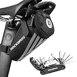 ROCKBROS Fahhrrad Satteltasche + 16 in 1 Multifunktionswerkzeug Fahrradtasche...