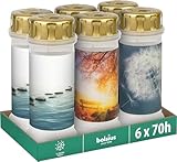 Bolsius Grablicht - mit Motiv - Nr. 6 - Set 6 Stück - Länge Brenndauer -...