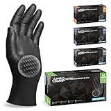 PROGRIP Einweghandschuhe Diamant Grip, Schwarz, Einmalhandschuhe Extra Stark,...
