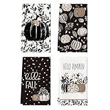 Artoid Mode Tupfen Kürbisse Blätter Fliege Blumen Herbst Küchentücher...