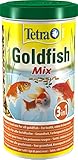 Tetra Pond Goldfish Fischfutter - 3in1 Mix mit Flocken, Sticks und Gammarus für...