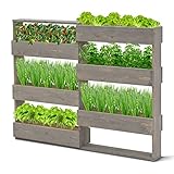 Coemo Vertikalbeet Riga Kräuterbeet Holz 6 Pflanzkästen stehend oder zur...