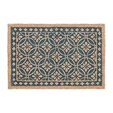 Relaxdays Fußmatte aus Kokos, florales Design, Türmatte außen & innen,...