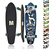 MAXOfit Longboard Atlantis No. 7 - kompaktes Cruiser Board mit stabilem Deck und...