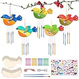 Moosono DIY Vögel Windspiel Bastelset Kinder DIY Holzanhänger Bastelset Holz...