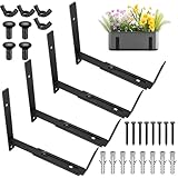 4 Stück Blumenkastenhalterung, Blumenkasten Halterung Balkonkasten Halterung,...