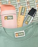 melu kids® Namensaufkleber für Kinder - Kleidung & Gegenstände (60 Stück)...