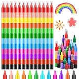 GOLDGE 13 Stück Stapelbare Buntstifte Kinder Wachsmalstifte, 12 Farben Baustein...