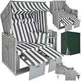 tectake® Strandkorb, Strandkorb Ostsee 2-Sitzer, verstellbare Rückenlehne,...
