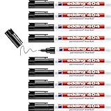 edding 404 Permanentmarker - schwarz - 10 Stifte - feine Rundspitze 0,75 mm -...