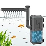 IREENUO Aquarium Filter, Einstellbarer 600 L/H interne Aquarium Filter pumpe mit...