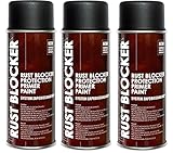 3er Sparpack 400 ml Rust Blocker 4in1 Metallschutzlack Rost Stop Lack schwarz...