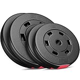 Hop-Sport Hantelscheiben-Set 5, 10, 20, 30 kg Kunststoff Gewichte 30 mm Hanteln...