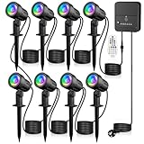 MEIKEE Gartenbeleuchtung RGB Mit Fernbedienung 10 Farben 30 Dynamische Modi IP66...