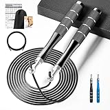 Springseil Speed Rope, 360° Springseil Erwachsene Fitness mit Trainingsposter...