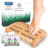 NORDHOLZ® Fußmassageroller Holz zur Stressreduzierung und Entspannung durch...